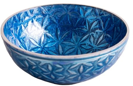 NKlaus Räucherschale zum Räuchern Aluminium, Blau, 12cm Blume, 1 Stück | ø 12 cm