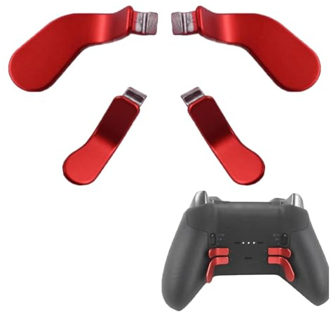 Anglepingping Lot de 4 palettes de contrôleur Elite pour Xbox One Elite Series 2 modèle 1797/1698, pièces de rechange en acier inoxydable pour manette Xbox Elite Series 2 Core (rouge)