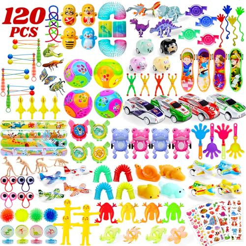 TOANWOD 120Pcs Christmas Party Bag Fillers for Kids: Stocking Fillers Party Bag Fidget Toys - Christmas Class Gifts Classroom Prizes Party Favours - Xmas Eve Box Fillers Birthday Girls Boys