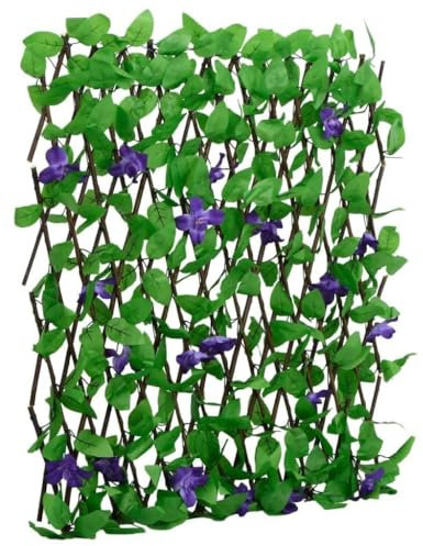 Rankgitter mit Künstlichem Efeu 5 STK. Erweiterbar 180x70 cm, CIADAZ Rankhilfe, Spaliere Und Rankhilfen, Kletterhilfe Für Pflanzen, Rosenstütze, Tomatenturm, Kletterrosen, Rosenrankgitter - 366575
