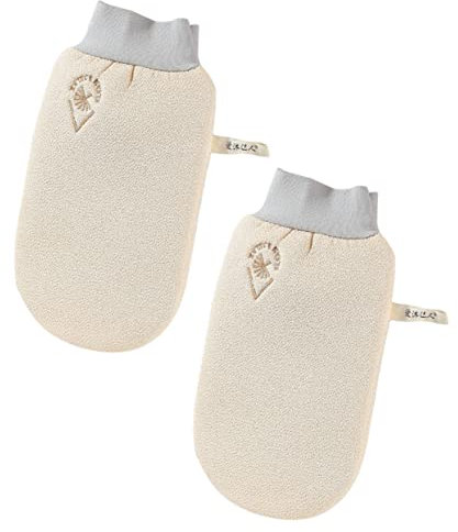 Verdickte Duschhandschuhe, Doppelseitig, Gelb, 2 Stück