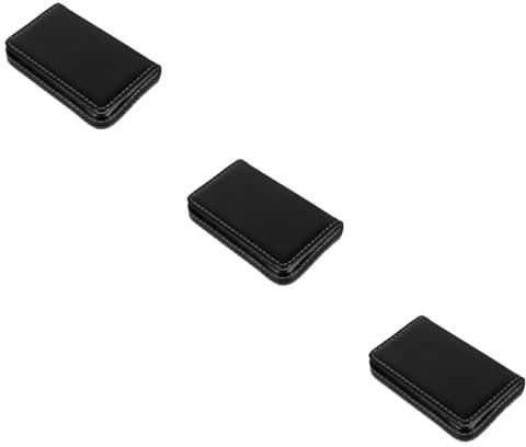 HOODANCOS 3St Visitenkartenbox aus Edelstahl Leder Kartenhalter Magnetverschluss Kartenbox Karten-Organizer Rezeptkartenhalter Lernkarten Kreditkartenorganisator Desktop-Karten-Hülle Haut