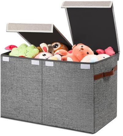 Spielzeug-Aufbewahrungsbox, Spielzeugtruhen-Aufbewahrung - Spielzeug-Organizer-Box | Zusammenklappbarer Organizer-Korb mit Deckel und Griff, Spielzeugtruhe für Schlafzimmer, Wohnzimmer