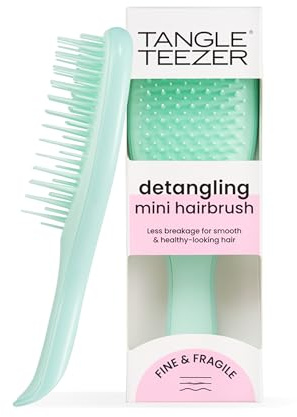 Tangle Teezer Mini Ultimate Detangler, pour Cheveux Secs et Mouillés, Brosse à Cheveux Démêlante pour Cheveux Fins et Délicats, Brosse Idéale pour les Enfants et pour Voyager, Jade Lagon