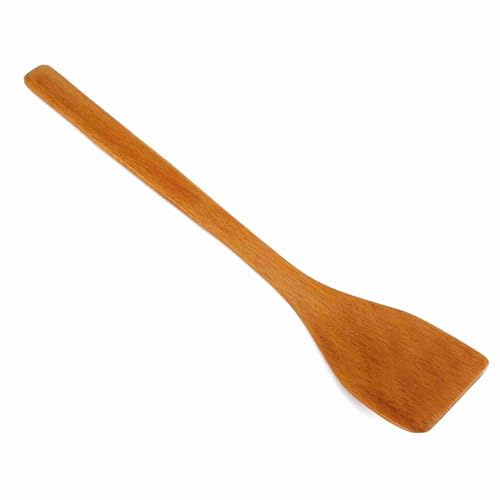 Culnflun träspatel med non-stick, 24,7 * 4 cm, stekspatel Matlagningsredskap, Anti skållning Handtag Röd Glöd Trä Färg Ljus Färg (Light Color)