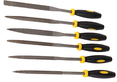 Juego de 6 Escofinas de Madera 160x4mm Mango Cómodo
