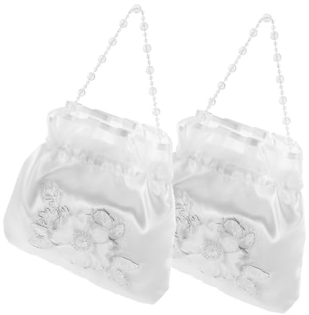 EXQUIMEUBLE 2 Pezzi Borsa Sposa Leggera e Resistente Pochette Soldi e Regali per Matrimonio per Sposa Damigelle e Invitati Accessorio Multifunzionale per Cerimonie e Feste