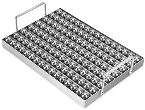 Onlyfire Plancha de Barbacoa con 128 Bolas Extraíbles | Antiadherente y Distribución Uniforme del Calor | Apto para Lavavajillas | Para Barbacoas de Gas y Placas de Gas | Acero Inoxidable 304/430