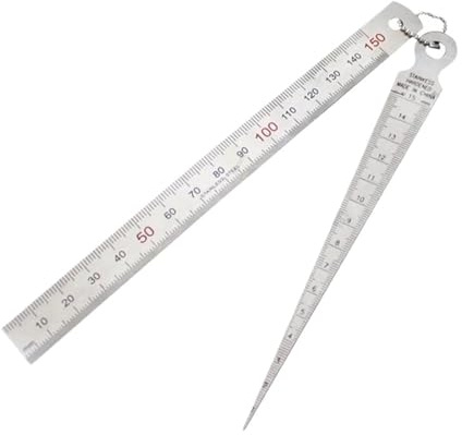 Calibre cónico Juego de galgas espesores cuña 1-15 mm, regla holgura, sonda, galga cónica, herramientas medición huecos, acero, espesor válvula