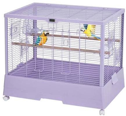 GarveeHome Jaula Pequeña para Pájaros con Termohigrómetro – Acero Resistente para 1-3 Periquitos o Canarios – Fácil Limpieza con Bandeja Extraíble, Uso Interior