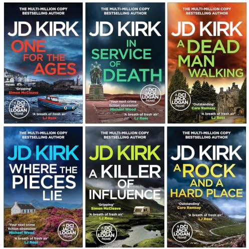 DCI Logan Crime Thrillers Series 17-21 Collection 5 Books Set by JD Kirk (In Service of Death, A Dead Man Walking, Where the Pieces Lie, A Killer of Influence & A Rock and a Hard Place)