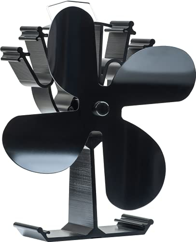 HEUNGBERANT Log Burner Fan Stove Fan Fireplace Fan Wood Stove Fan Wood Burning Stove Accessories Heat Powered Stove Fan for Stove/Log Burner/Fireplace