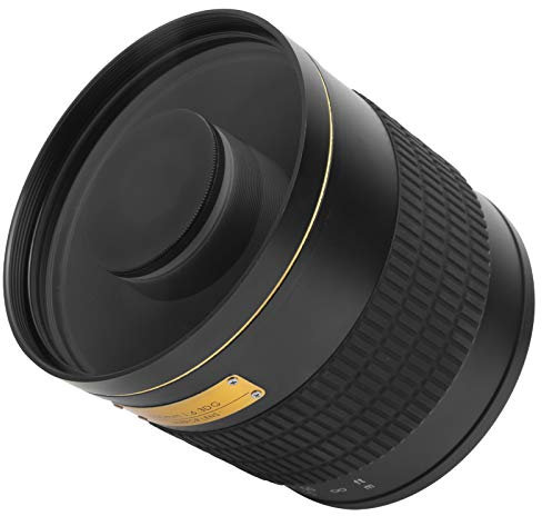 Cuifati Téléobjectif 500 Mm / F6.3 pour Appareil Photo Reflex à Monture EF, Alliage D'objectif à Mise au Point Manuelle OEM + Téléobjectif en Verre Optique avec Bague