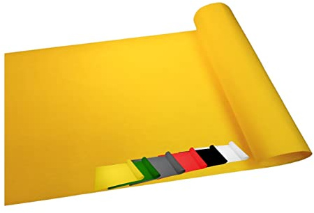 MadeInNature - Tappeto passaggio, lunghezza a scelta, tappeto rosso di cannes, bianco, grigio, nero, giallo, blu, verde - moquette, tappeto matrimonio, compleanno, … (giallo 1x40m)