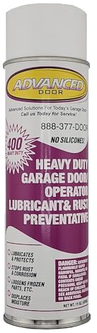 Garage Door Lube and Rust Preventative | 12' Spray Range | No Silicones | Dries Clear | Oil Based Lubricant | 15oz | Reduce Noise | Quiet Squeaks (Single)