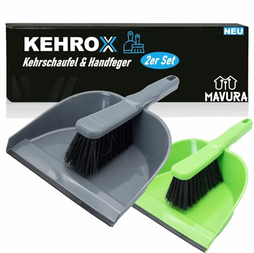 MAVURA KEHROX Lot de 2 balayettes, pelles, balayettes, balayettes, balayettes à main