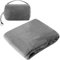 BYZESTY Coperta da viaggio 2 in 1, per aereo, auto, ufficio, viaggi, 127 x 152 cm, colore grigio