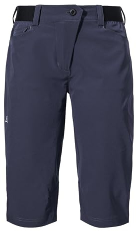 Schöffel Damen Capri Pants Style Keitele WMS, schnell trocknende Radhose mit 4-Wege-Stretch, Dreiviertel Hose mit radspezifischer Passform und elastischem Bund, Navy Blazer, 38