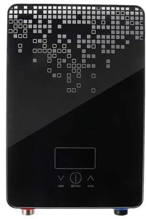 Scaldabagno Scaldabagno Elettrico Senza Serbatoio Caldaia Istantanea Bagno Senza Serbatoio Set Doccia Termostato Sicuro Intelligente Automatica,Risparmia energia(Noir)