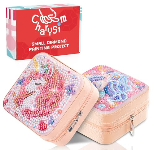 CharySim Diamond Painting smyckeskrin knåp flickor 7 8 9 10 11 12 13 år födelsedag presenter kreativt set flickor från 6–14 år tonåring pysselset barn gåva diamantmålning vuxna