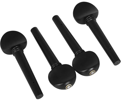 4 Stück Ebenholz-Viola-Pegs, Stimmkopf, Stimmschaft, Griff, Stimmwirbel, Musikinstrumente, dauerhaftes Stimmen, reibungsloser Betrieb, Ersatz