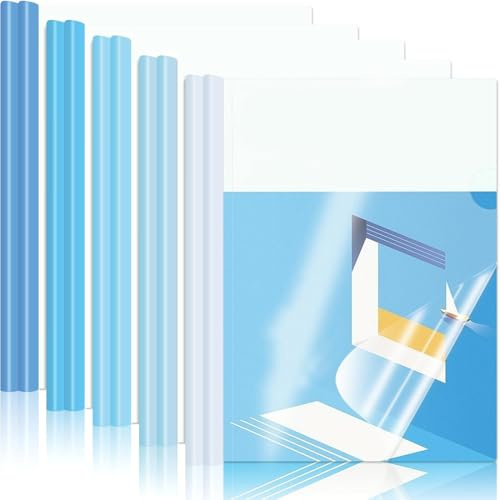 10 Pièces Reliure Dossier, Relieur de Document, Baguette Reliure A4 Transparent, A4 Couverture de Rapports, Capacité 60 Feuilles, pour École Bureau Accueil Resume Documents