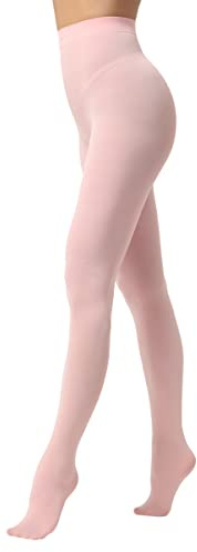 EVERSWE Women's 80 Den Soft Opaque Tights, Women's Tights (Large/X-Large, Pink)