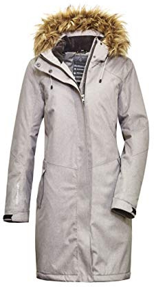 Killtec WMN PRK A - Parka funzionale da donna con cappuccio rimovibile, grigio, 46 Tall