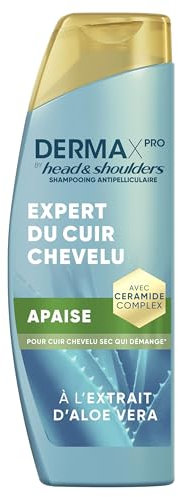 Head & Shoulder DermaXPro Apaise Shampoing Antipelliculaire 250ml Extrait d’Aloe Vera, Complexe de Céramides, Apaise le Cuir Chevelu Sec Qui Démange, Aide à Renforcer la Barrière Cutanée