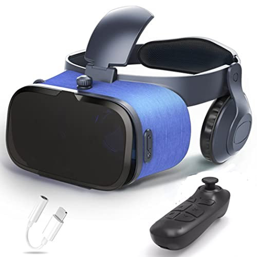 Gafas de Realidad Virtual, 3D VR Gafas con Controlador Bluetooth para Juegos Visión Panorámico VR Glasses para iPhone 13 Pro Max/13 Pro/13/12/11, para Samsung Galaxy S21, Huawei, Xiaomi
