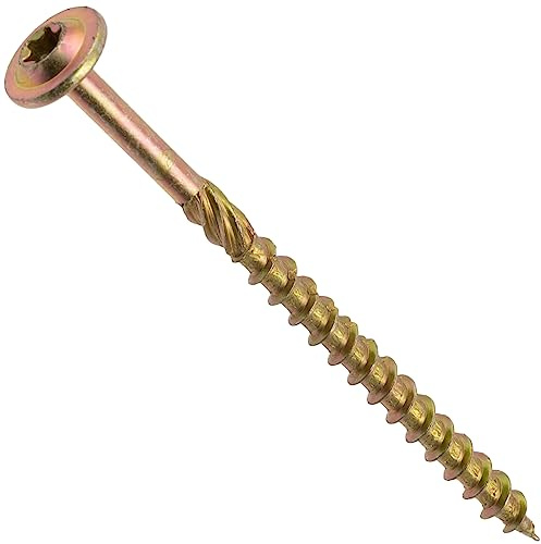 AERZETIX - Juego de 100 Tornillos para Madera con Cabeza Ancha Abombada - Ø5x80mm - Huella Estrella T25 - Acero Galvanizado - para Carpintería, Contrachapado, Aglomerado, Melamina