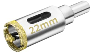 Meccion Sega a Tazza diamantata 22mm con Punta Pilota, Punte Trapano Fresa Diamantate per Piastrelle, Porcellana, Vetro, Marmo, Ceramica