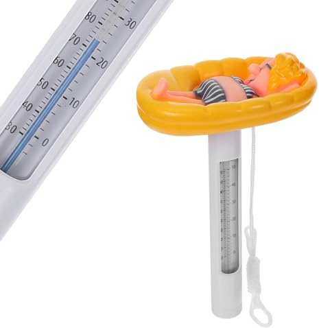 OFFSCH Schwimmbad-Thermometer Digital Schwimmbadwasserthermometer Pools Babywannenthermometer Cartoon-Pool-Thermometer Schwimmendes Wasserthermometer Karikatur Spa-Pool Plastik