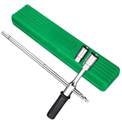 Okiyakusama Generischer Radmutternschlüssel, Auto-Ersatzreifenschlüssel mit 21/23-mm-Steckschlüsseln, Ersatz, einfache Installation, professionelles Werkzeug zur, Länge 40 cm