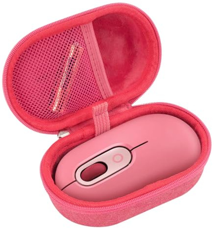 AONKE Funda rígida de Viaje para Logitech Pebble Mouse 2 M350s / M187 / Logitech M350 Ratón Inalámbrico Portátil（Funda Solo (Rojo)