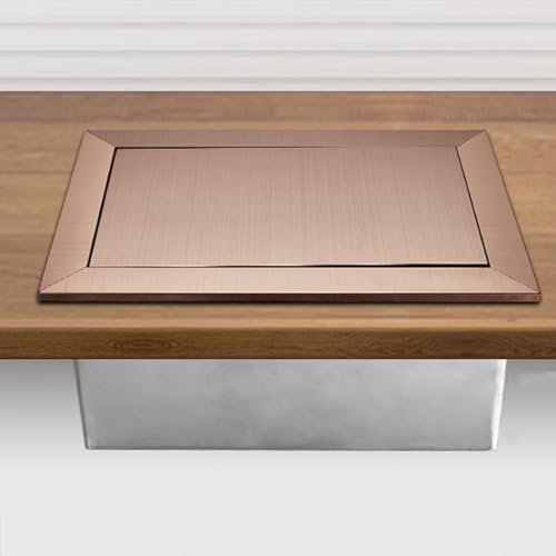 WEYFH Pattumiera con Coperchio Basculante, in Acciaio Inox 304, da Incasso, per Piano di Lavoro, con sportello di bilanciamento, per ristoranti/cucine.