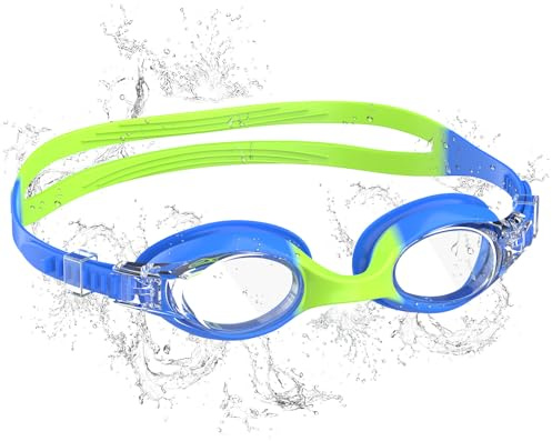 Seaflar Gafas de Natación, Antivaho de Visión Clara, Protección UV, Ajuste Rápido, Junta de Silicona, Unisex Marco Pequeño Gafas Natacion Niño de 6 a 14 años-T-BLGN