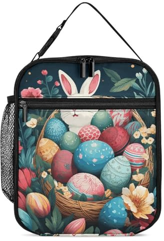 asbwuo Basket and Easter Eggs Lunch Bag for Adults - Reusable Insulated Lunchbox, Leakproof Small Lunch Box Tote for Men & Women, Portable Food Cooler Bag for Work, Office, Picnics