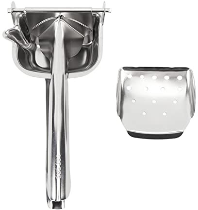 Exprimidor de limón de acero inoxidable, exprimidor manual de alta resistencia, exprimidor de limón grande, prensa manual con agarre ergonómico para cítricos y naranja