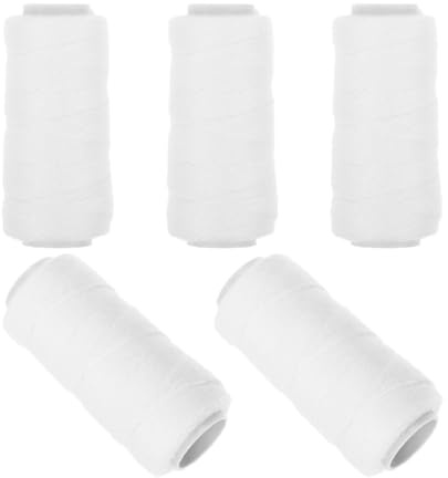 Didiseaon 5 Pezzi di Filo di Cotone per Depilazione e Filo per Epilatore, Facile da Usare, Bianco, per Sopracciglia Donna