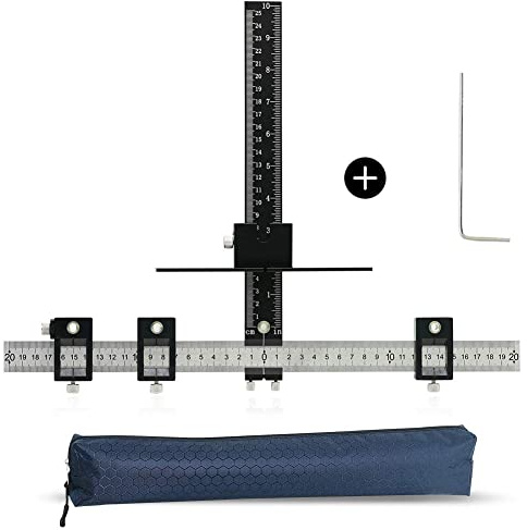 ZDYNASTY Kök dörrhandtag jigg stans lokalisering borr guide träbearbetning borr guide verktyg för installation av handtag knoppar dörrar låda drag (svart aluminium)