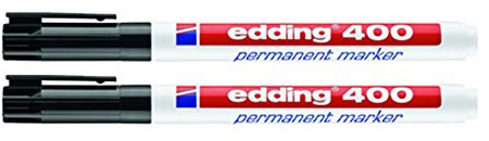 edding Permanentmarker schwarz 400-01 (1 mm, 2er Pack)