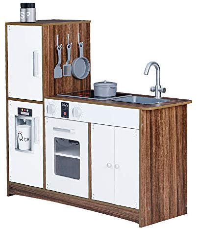 Teamson Kids Palm Springs Cocina Juguete De Madera & 6 Accesorios, Blanca TD-13404B