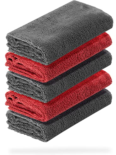 detailmate 5er Set Microfasertuch Ultra weich | Autopflege Zubehör - außen & innen | Lack Politur & Pflege, Innenraum, Felgen | Microfasertuch 40x40cm, 550 GSM - randlos & fusselfrei, ohne Kratzer