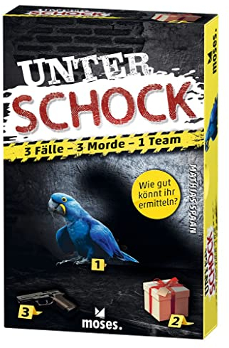 moses. Unter Schock, Krimispiel für Hobby Ermittler und Detektive, kooperatives Tatort-Spiel mit 3 spannenden Kriminalfällen, Escape Room Spiel Einsteiger ab 14 Jahren, 90142, Bunt