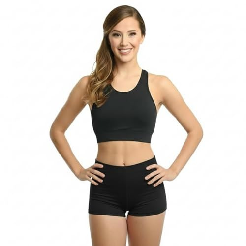 LUXFAB New Ladies Stretch Shorts Womens Hot Pants Elasticated Waist Knickers Sizes UK 8-18 (UK, Numeric, 8, 10, Regular, Regular, Black)