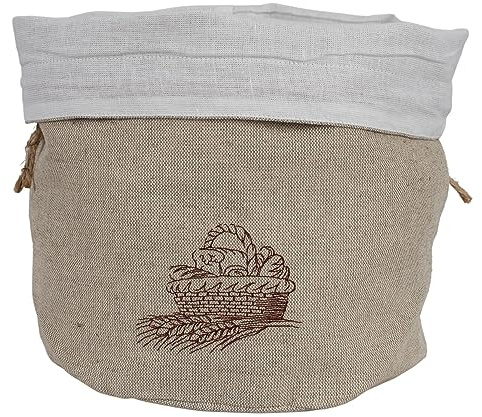 Noblelinen Brotkorb Brötchenkorb Brotbeutel Leinen Brotsack Leinen - Brotbeutel Aufbewahrung Frischhalten Leinenbeutel Für Brot Brötchen - Brotkasten Brotaufbewahrung Brotbox Bio Eco Natur (Korb)