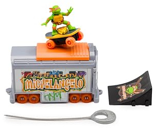 Teenage Mutant Ninja Turtles Figurine de lanceur de métro Switch Kick de Michel-Ange à partir de 3 ans