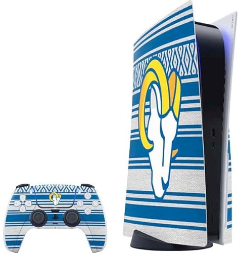 Skinit Decal Gaming Skin Compatible with PS5 Bundle - Officially Licensed NFL Los Angeles Rams Trailblazer Design