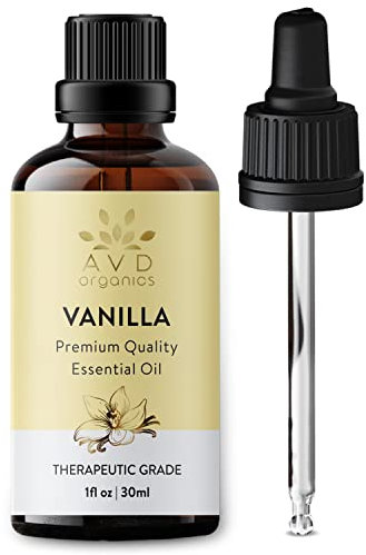AVD ORGANICS Vanilla Essential Oil 30 ml - Premium Quality Vanilla Body Oil | for Aromatherapy Diffuser, Humidifier, Relaxation, Sleep, Perfect Gifts - 1 fl. oz